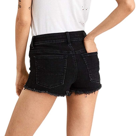 American Eagle Black Hi Rise Shortie - Picture 2 of 8